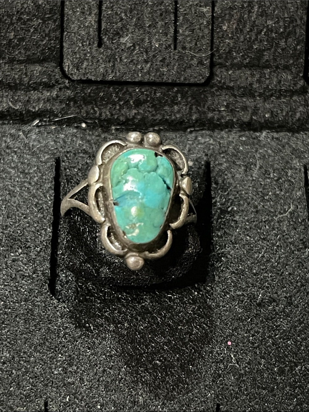Turquoise Teardrop Silver Ring - Women's Statement Ring